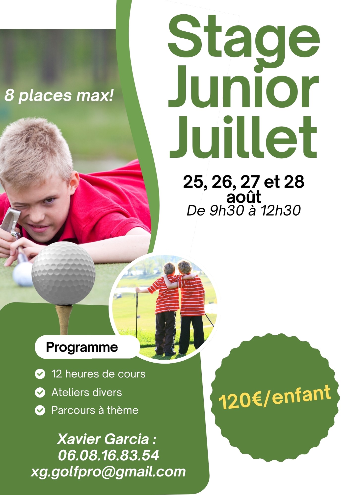 Stage junior en août